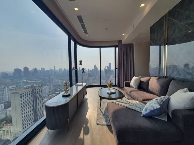 Iconic Ashton Asoke-Immediate Access to BTS-MRT-Expansive Curved Window Living-2 Bed-2 Bath