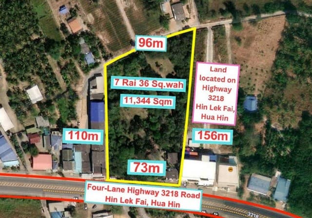 FOR SALE ที่ดิน ที่ดิน หินเหล็กไฟ หัวหิน ประจวบคีรีขันธ์ ใหญ่ขนาด 2836 sq.wa 17500000 บาท. ใกล้กับ ห่างจากสี่แยกบายพาสหัวหิน สามารถเชื่อมไปถนนชะอำ-ปราณบุรี 3.4 กม. (4 นาที) บรรยากาศ ดี