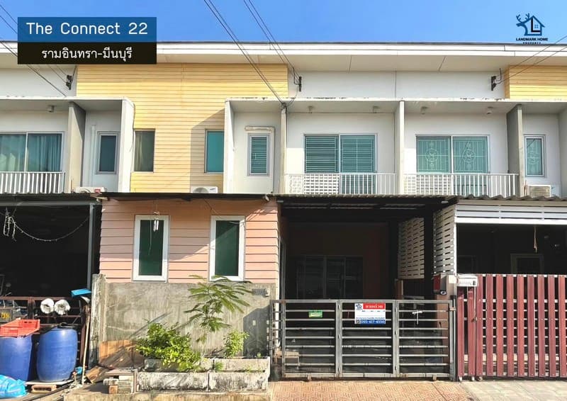 lN-092 ขายทาวน์โฮม 2 ชั้น เดอะคอนเนค22 รามอินทรา มีนบุรี พื้นที่ 21 ตรว 3 นอน 2 น้ำ ใกล้สถานีรถไฟฟ้า ตลาดมีนบุรี