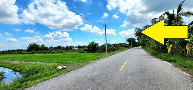 ขายที่ดินติดถนนลาดยาง คลอง23 องครักษ์ ติดถนนลาดยาง 22 ไร่ เหมาะทำจัดสรรแบ่งแปลงขาย ทำเลดีเหมาะทำค้าขาย ปลูกบ้าน ทำสวน ทำการเกษตร