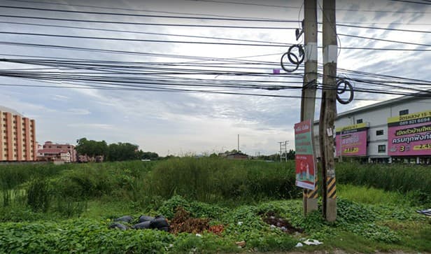 ขายที่ดินติดถนนรังสิต-ปทุมธานี ตำบล : บางพูน อำเภอ : เมืองปทุมธานี จังหวัด : ปทุมธานี พื้นที่ 10-1-2 ไร่( 4,102 ตรว.)