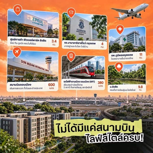 dcondo cloud Don Mueang คอนโด ใกล้สนามบินดอนเมือง แต่งครบ พร้อมอยู่ โทร 082-9946364 6