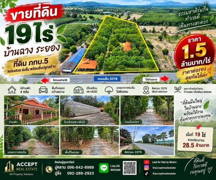 ขายที่ดิน 19ไร่ ติดถนน 3376  บ้านฉาง ระยอง 2