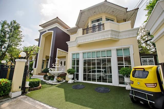 ให้เช่าบ้านเดี่ยว 116 ตร.ว 5 ห้องนอน 4 ห้องน้ำ เดอะเเกรนด์ พระราม 2 โซน Parkville ตกแต่งพร้อมอยู่