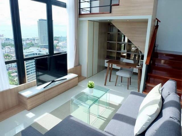ให้เช่า คอนโด The Sky Sriracha วิวทะเล Duplex 2 ชั้น ใจกลางศรีราชา TP-C1737