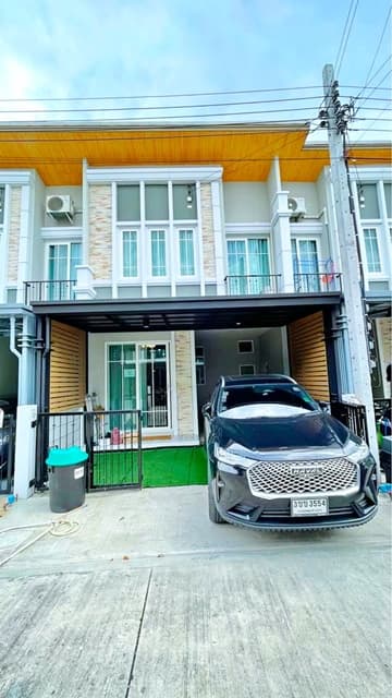 รพ.สินแพทย์ รามอินทรา 2.4 กม. 3-4นอน ตกแต่งครบ พร้อมเฟอร์ฯ MRT คู้บอน 2.2กม. ให้เช่าทาวน์โฮม 2 ชั้น 20 ตร.วา.160 ตร.ม. 2 น้ำ ถ.กาญจนาภิเษก