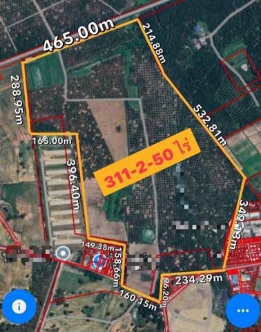 ขายที่ดินคลองกิ่วบ้านบึงชลบุรี บนเนื้อที่ 311-2-50 ไร่ ผังเมืองสีเหลือง