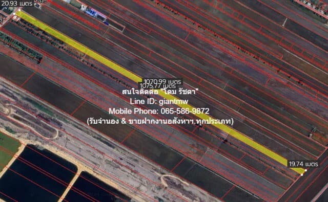 ที่ดิน ขายที่ดินทุ่งนาติดถนน ต.คลองเปร็ง อ.เมืองฉะเชิงเทรา 13-0-24.9 ไร่ 6.25 ล้านบาท 6250000 THB ใหญ่ขนาด 13 RAI 0 ngan 25 ตรว. ราคา งาม เป็นที่ดินทรงสี่เหลี่ยมผืนผ้าเล็ก และมีแนวลึก ติดถนนลาดยาง (กว้าง 6 ม.) เหมาะสำหรับคนที่ต้องการนำไปพัฒนาโครง
