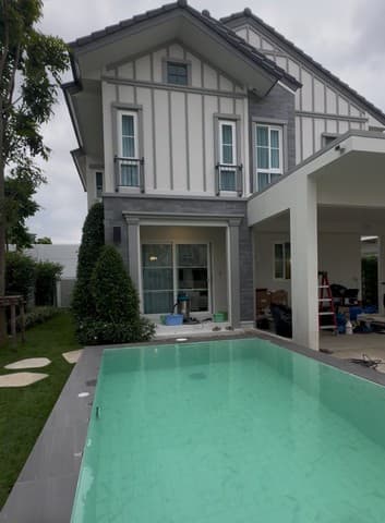 ให้เช่าบ้านเดี่ยว 2ชั้น Villaggio 3 Srinakarin-Bangna Km.5 ที่ดิน 70 ตร.ว พื้นที่ใช้สอย 200 ตร.ม พร้อมสระว่ายน้ำส่วนตัว Full Furnished