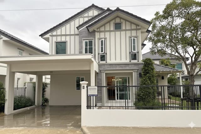 ให้เช่าบ้านเดี่ยว 2 ชั้น Villaggio 3 Srinakarin-Bangna 66 ตรว พื้นที่ใช้สอย 165 ตร.ม ตกแต่งครบ พร้อมเฟอร์นิเจอร์+เครื่องใช้ไฟฟ้า พร้อมอยู่