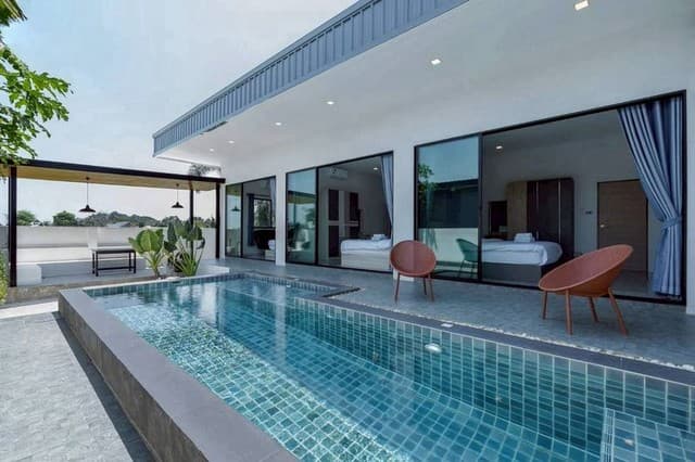 ให้เช่าพูลวิลล่าชั้นเดียว สไตล์โมเดิร์น สวย บรรยากาศสงบ เหมืองแก้ว แม่ริม