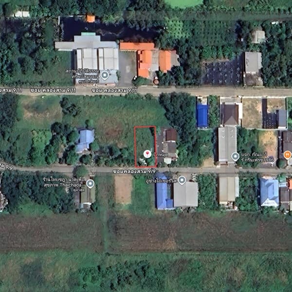 ขายที่ดินซอยคลองสาม 9 พื้นที่ 104 ตร.ว. สี่เหลี่ยมผืนผ้าสวย บรรยากาศ เงียบสงบ เป็นส่วนตัว โทร 0925519322
