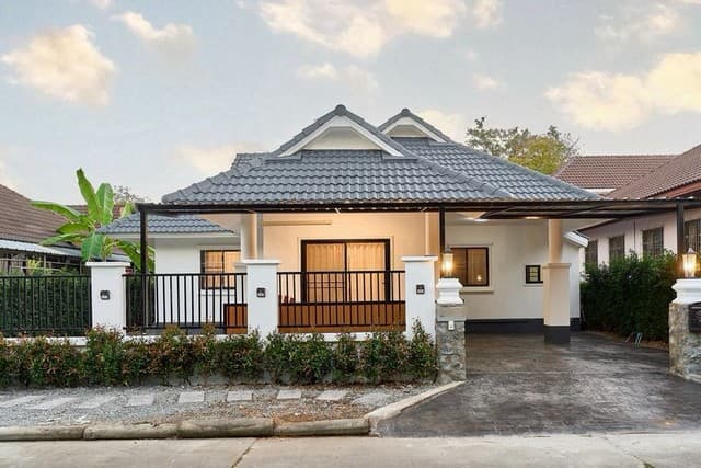บ้านเดี่ยวชั้นเดียว รีโนเวทใหม่ พร้อมอยู่ ดีไซน์โมเดิร์น คลาสสิค หางดง