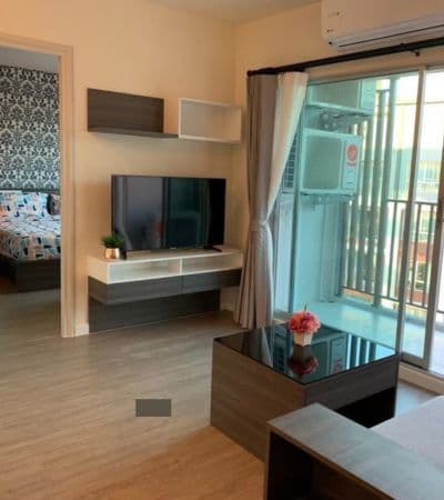 D Condo Ping (2 ห้องนอน) ห้องใหญ่ วิวสระว่ายน้ำ แบ่งกั้นห้องนั่งเล่น พร้อมโซนครัว