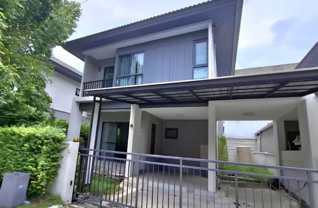 ให้เช่า บ้านเดี่ยว2ชั้น 52ตรว.สไตล์โมเดิร์น ถนน คู่ขนานมอเตอร์เวย์ ใกล้สนามบินสุวรรณภูมิ