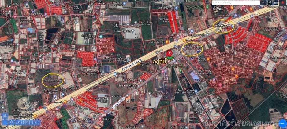 ขายที่ติดถนนเอกชัย ขายที่ใกล้ตลาดสดเมืองใหม่ ห่างจากถนนพระราม 2 100 เมตร
