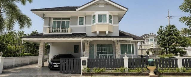 ขายบ้านบางแสนชลบุรี บ้านเดี่ยวหลังมุมหน้าสวน มณีรินทร์บางแสน บ้านเดี่ยว 2 ชั้น 114 ตารางวา 5 ห้องนอน 3 ห้องน้ำ
