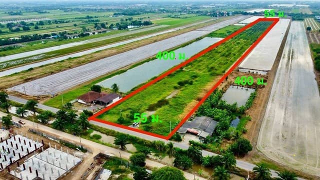 ขายทึ่ดิน คลอง7 หนองเสือ ปทุมธานี พื้นที่ 14 ไร่ 1 งาน 81.8 ตร.ว.