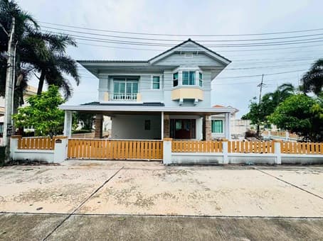 บ้านเดี่ยวหลังมุมหน้าสวนทำเลบางแสน บ้านมณีรินทร์บางแสนชลบุรี ที่ดินเนื้อที่114 ตร.ว.