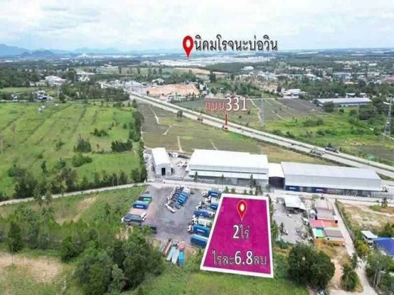 ขายที่ดินเขาคันทรง ศรีราชา 7 ไร่ ติด WHA1 ผังสีม่วง โรงงาน–โกดัง TP-L2400
