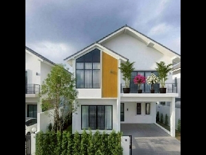 บ้านใหม่ 2 ชั้น ดีไซน์พิเศษ เฟอร์นิเจอร์ครบ เลี้ยงสัตว์ได้ หางดง