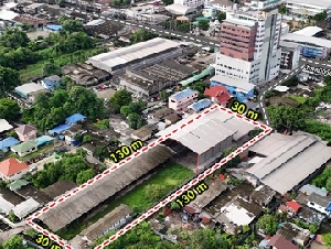 ที่ดินถนนปูเจ้าสมิงพราย พร้อมลานจอดรถและออฟฟิศ เนื้อที 986 ตารางวา
